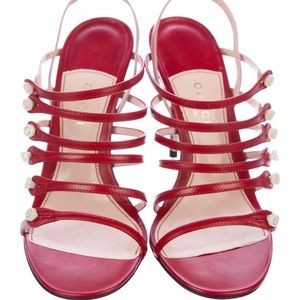 Gucci GG Leather Slingback Sandals